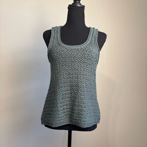 Aerie Women’s Crochet Knit Chunky Scoop Neck Tank Top Sleeveless Size Medium NWT
